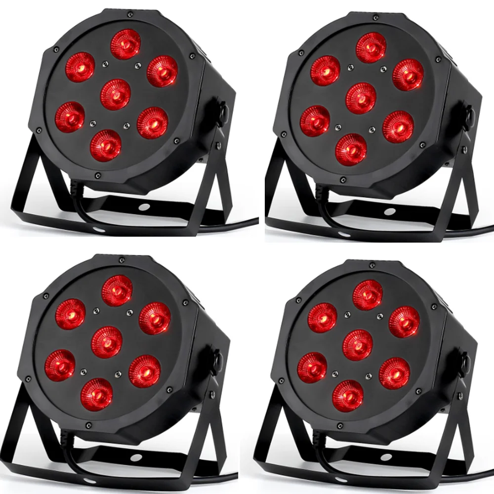 4 шт. 7x18W светодиодный плоский светильник SlimPar 6in1 RGBWA УФ свет DJ Dmx Светодиодный с