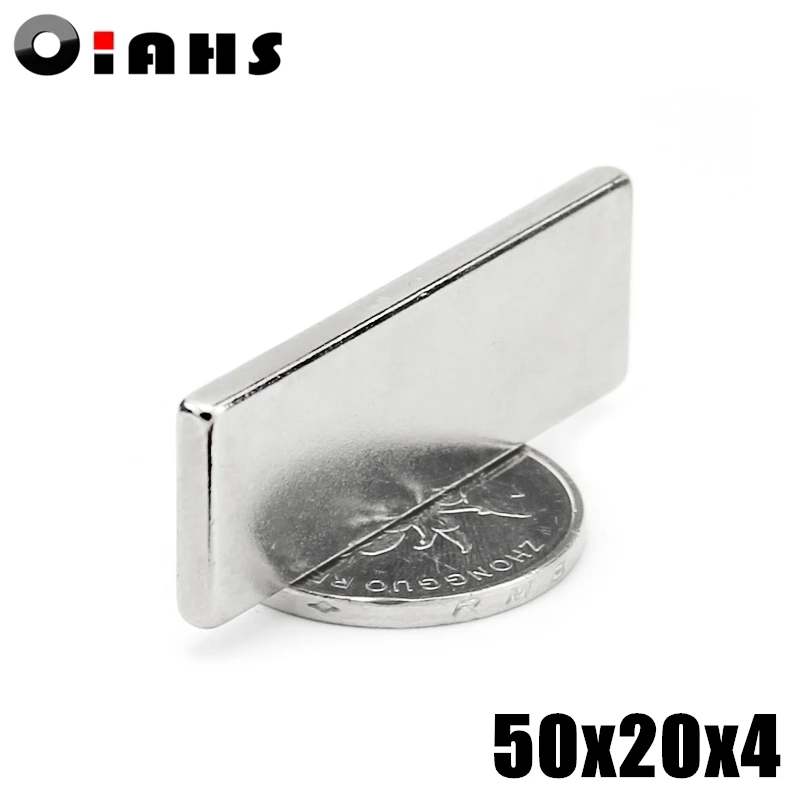 

1pcs F50x20x4mm Super Powerful Strong Rare Earth Block NdFeB Magnet Neodymium N35 Magnets F50*20*4mm- Free Shipping