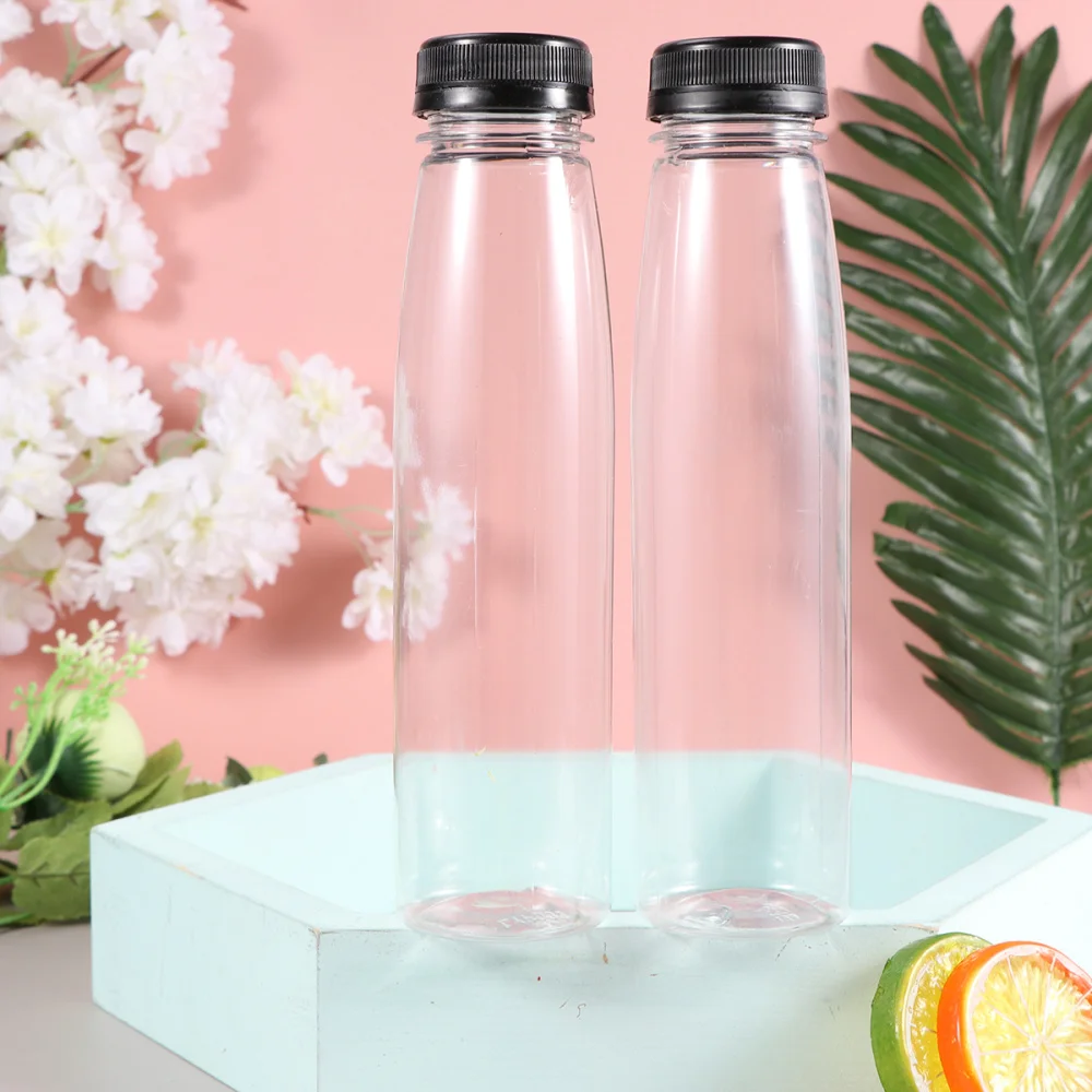 

10PCS 330ml Empty Storage Containers Clear PET Bottles Beverage Drink Bottle Bottle Jar with Lids (Black Caps)