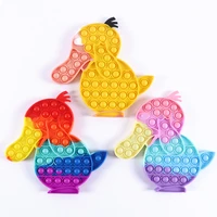 rianbow 21cm duck antistress toys reliver stress pop silicone push bubble sensory fidget toy children autism christmas gift