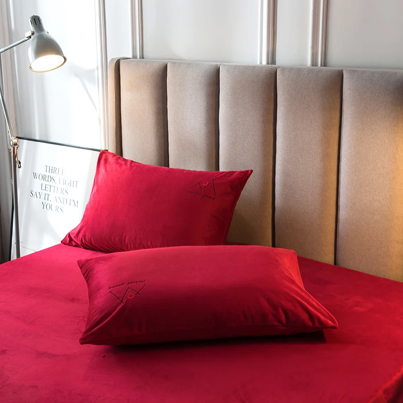 2019 новые продукты утолщенные теплые хрустальные бархатные простыни наволочки 2/3