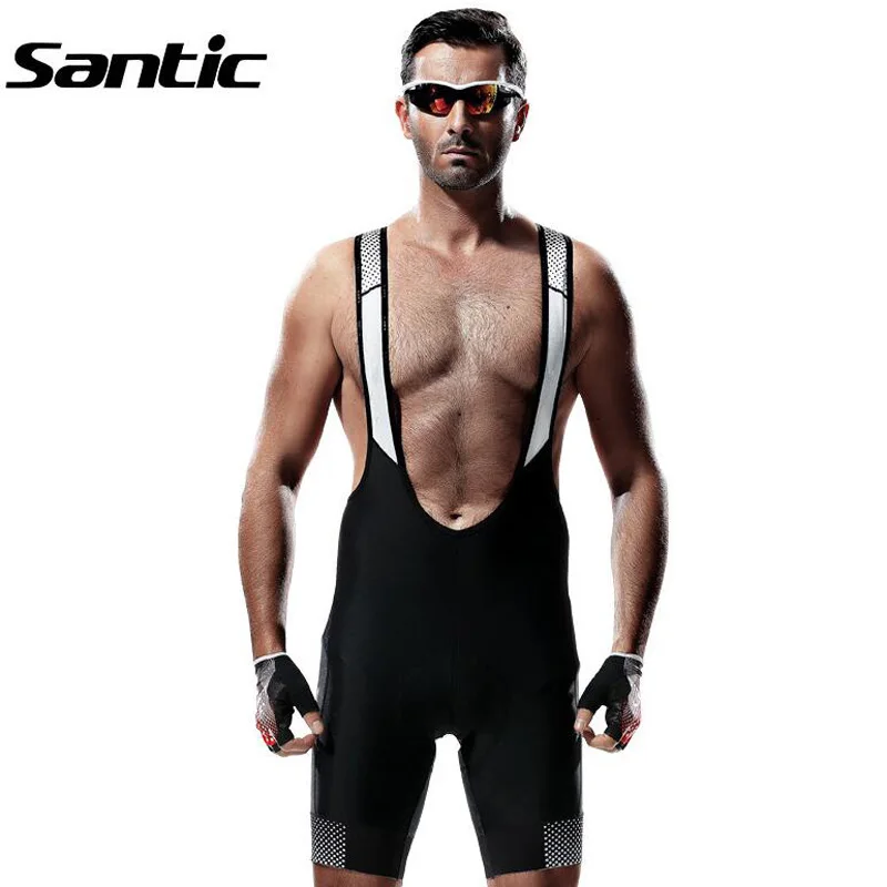 

Santic Men's Cycling Shorts Breathable Mesh Bicycle Bike Bib Shorts + 4D Padded Spandex MTB Shorts Bretelle Ciclismo