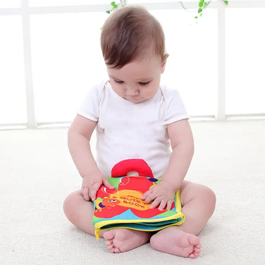 

Baby Early Education Fabric Book Washable Parent-Child Interactive Portable Infant Tail Cloth Book for Preschool