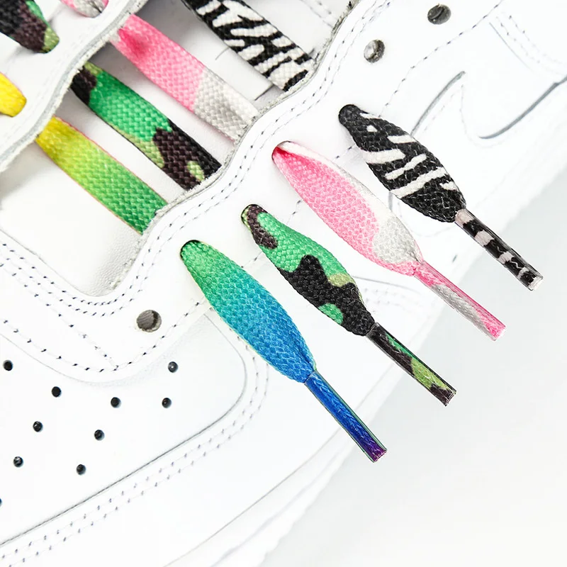 

1Pair Colorful Laces Rainbow Gradient Print Flat Canvas Shoe Lace Shoes Casual Chromatic Colour Shoelaces 140CM/160CM