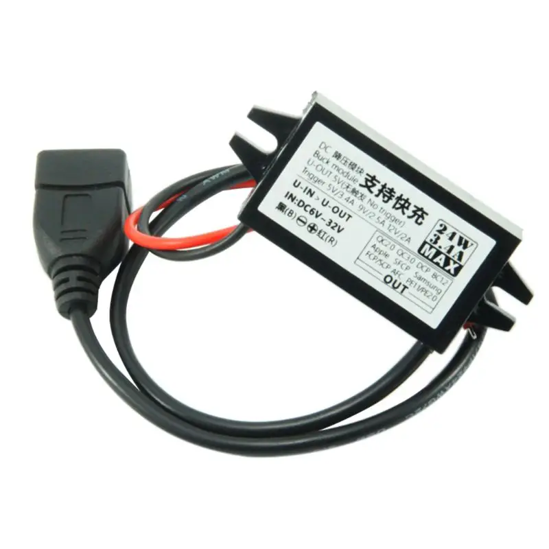 DC модуль преобразователя вход 6 В ~ 32 до 5 12 24 Вт (макс.) USB понижающий выходной
