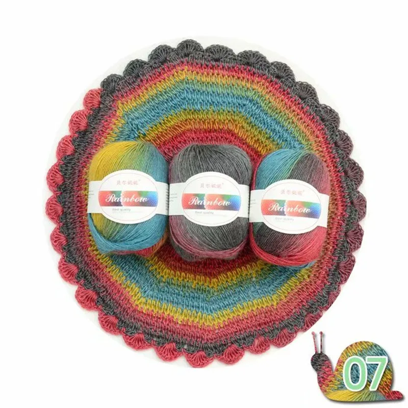 07 6pcs 6 шт. африканская кружевная ткань пряжа diy ленты для рукоделия необычная шерстяная пряжа ручное вязание 50 г/шт - Цвет: 07 6pcs