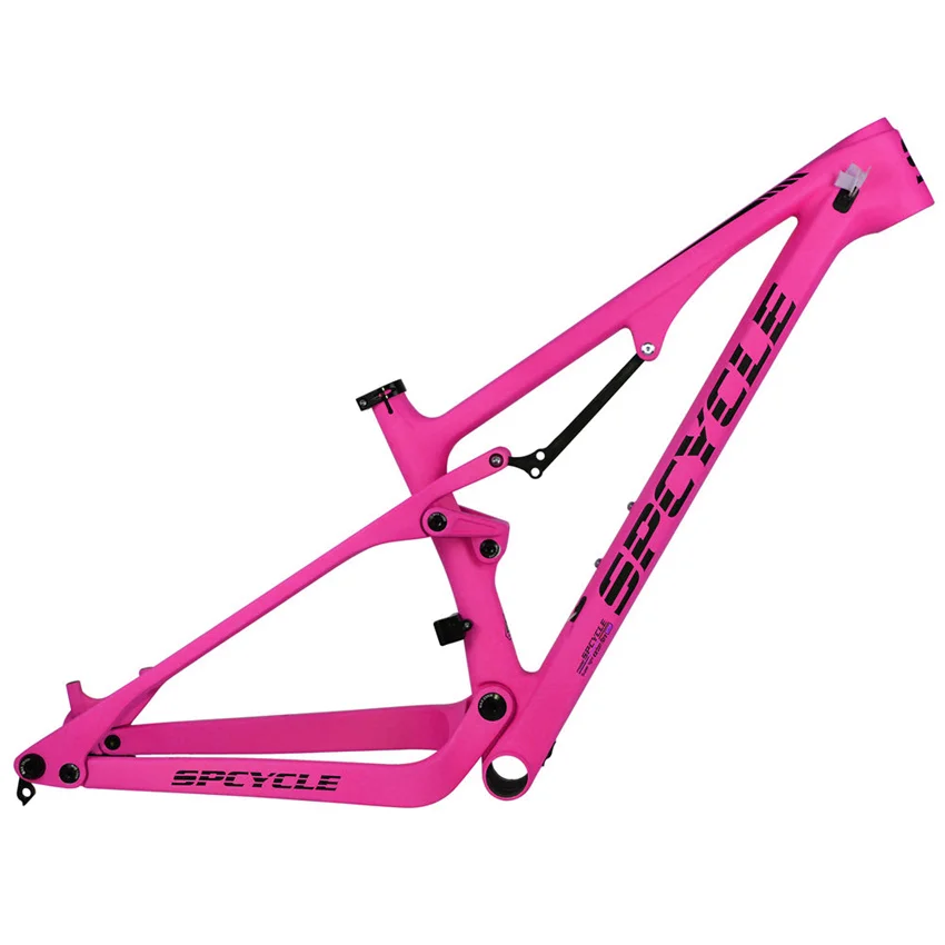 Pink Spcycle XC карбоновая полная подвеска рама 27,5 er 29er горный велосипед полная подвеска рама 148*12 мм Boost MTB рама 27,5+ BB92 - Цвет: Pink