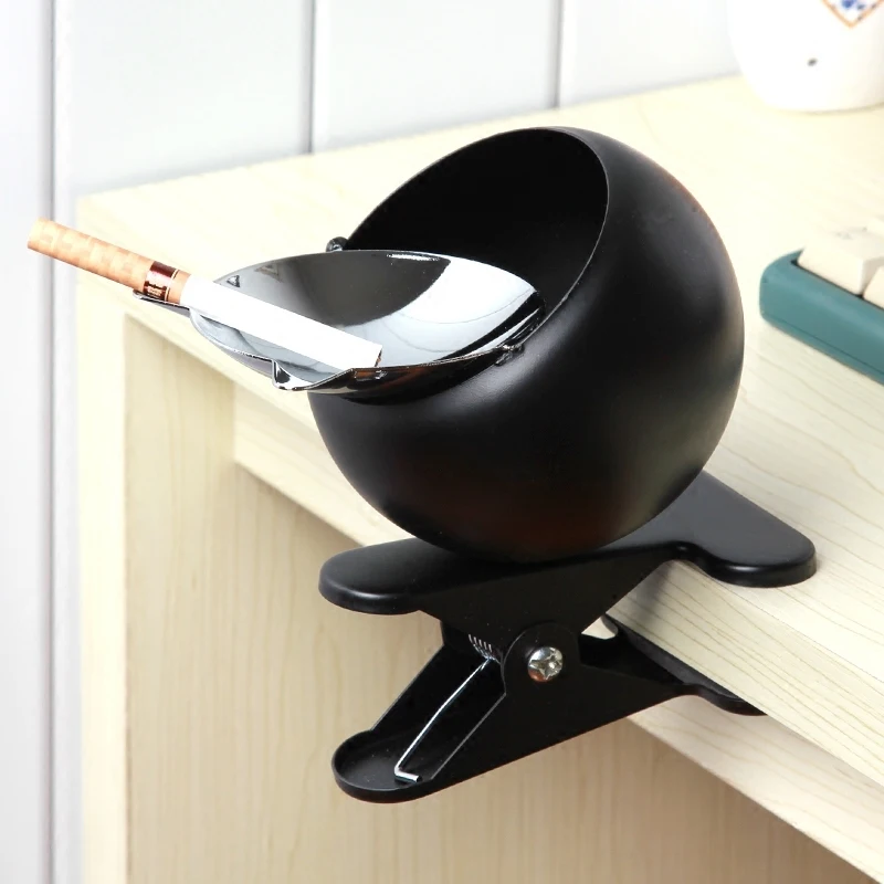 

Ashtray For Clamping Ashtray With Chrome-plated Lid Fashion Metal Ashtray Belt Clip Ktv Personalized Large Ashtray With Lid