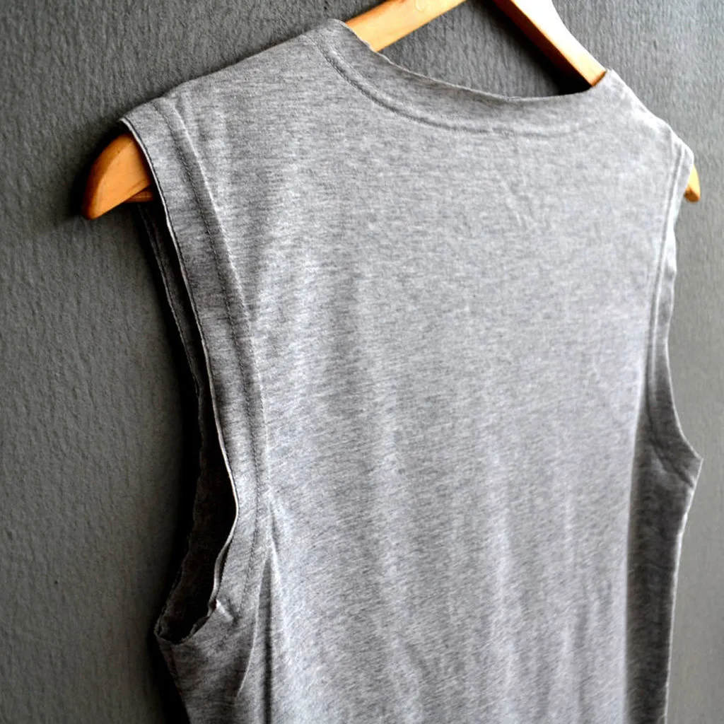 Женская блузка без рукавов с винтажным принтом в стиле панк повседневные