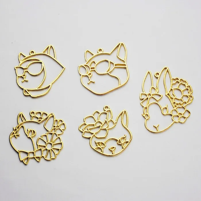 Золотой ободок из смолы для изготовления ювелирных изделий Kawaii Animal открытый