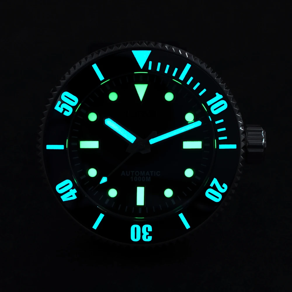 

San Martin Diver VS37 Solar Quartz NH35 Stainless Steel Men's Watch Sapphire Glass 1000M Waterproof Integrated Case Back Lume