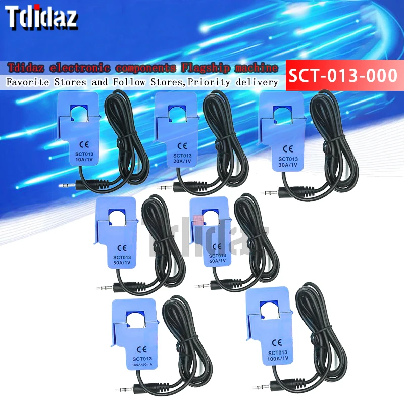 SCT-013-000 10A 20A 30A 50A 60A 100A Датчик тока переменного с открытым закрытием | Электронные