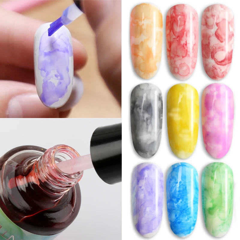 

15ML Watercolor Ink Nail Polish Blooming Nail Gel Smoke Effect Water Dyeing Liquid Gradient DIY Nail Art Decoration Tool