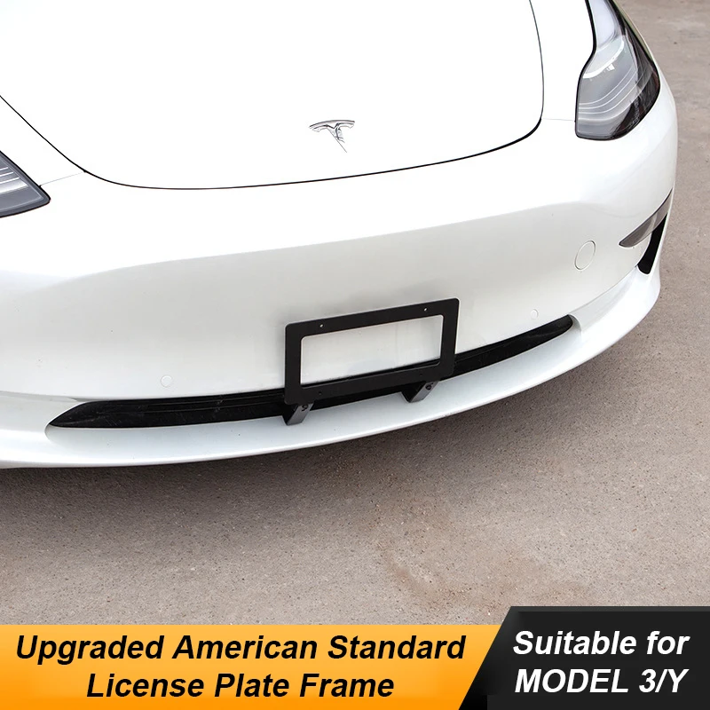 

Tesla 3 License Plate Holder Non-destructive Waterproof Aluminum Alloy Wear-resistant Automobile Label Holder Without Punching