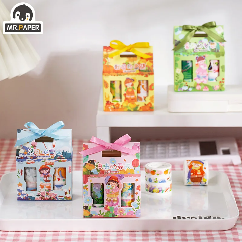 

Mr.Paper 4 вида конструкций Four Seasons Wind Chime Series набор лент 5 рулонов в подарочную коробку креативный материал для рукоделия
