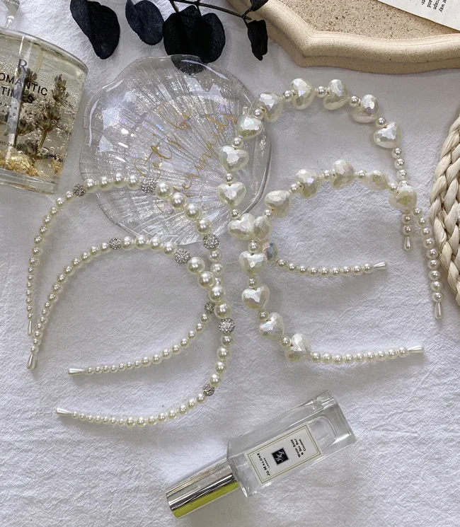 Женские резинки для волос с цветком и жемчугом разноцветные повязки кристаллами