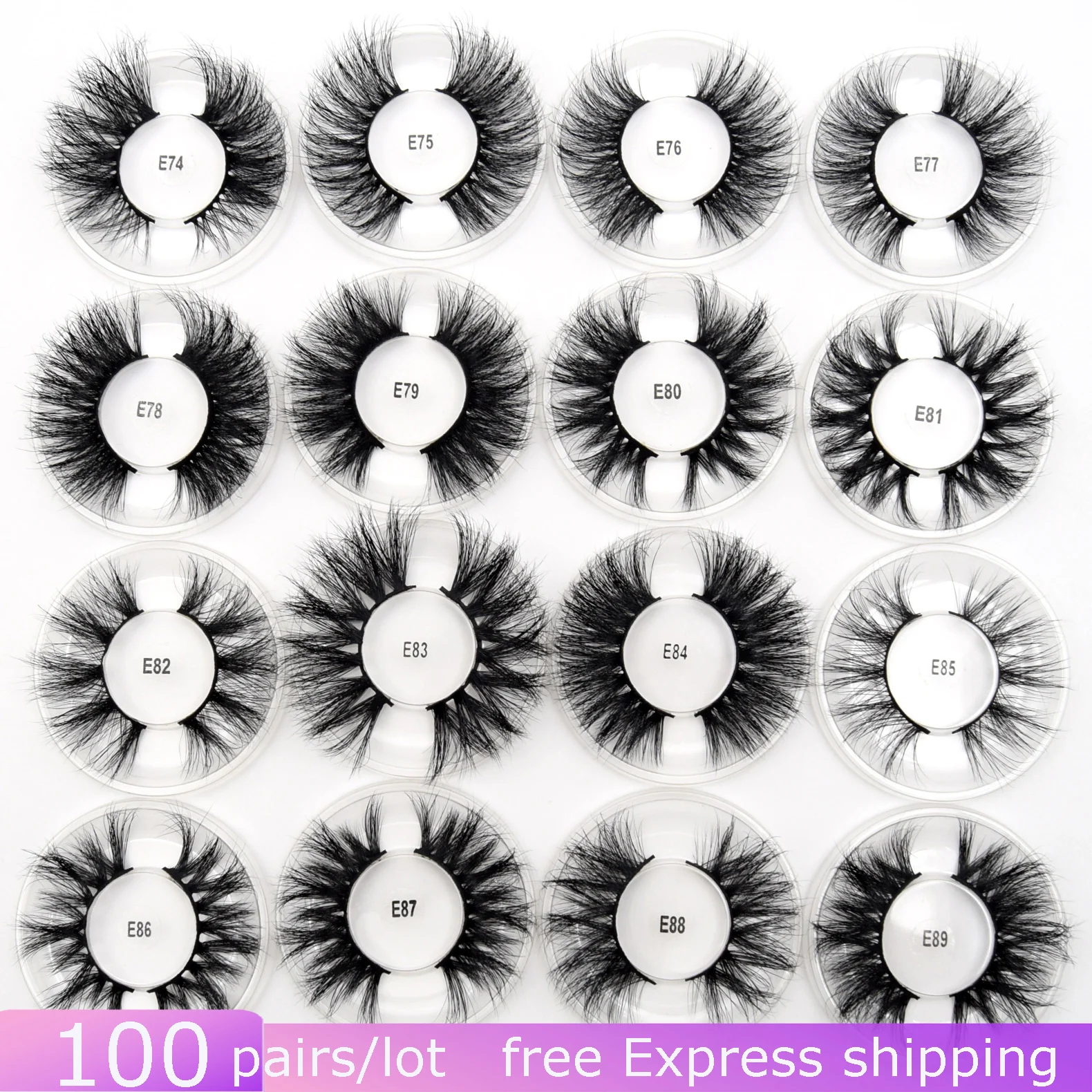 Visofree 100 парт/лот норковые ресницы 3D без жестокости 25 мм многоразовые