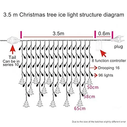 СВЕТОДИОДНЫЕ гирлянды для окон уличная Рождественская елка 96 светодиодов 3 5 м |