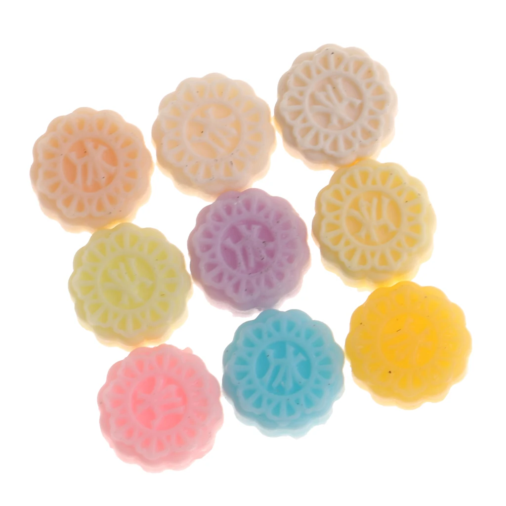 9 шт. разноцветные Круглые пирожные в виде Луны с китайскими иероглифами|Детские