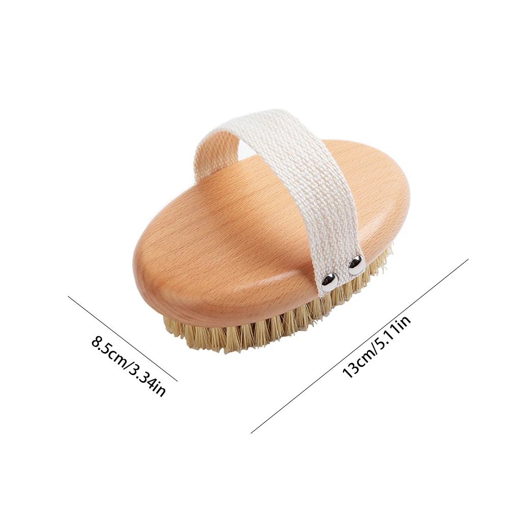 

Shower Brush Set Dry Body Brushing Cellulite Sisal Exfoliating Wooden Massage Brush Oval Long Handle for Bathing