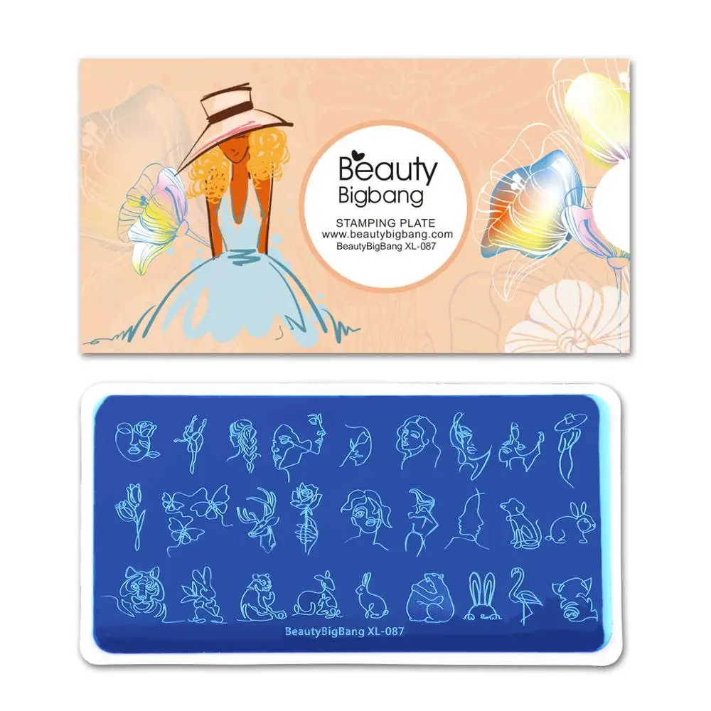 BEAUTYBIGBANG 6*12cm Nail Stamping Plates Template Flower Animal Pattern Stamp Art Image | Красота и здоровье