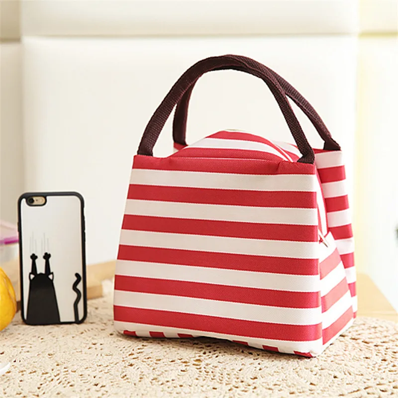 Новинка изолированная сумка для ланча в полоску охлаждающая Термосумка хранения