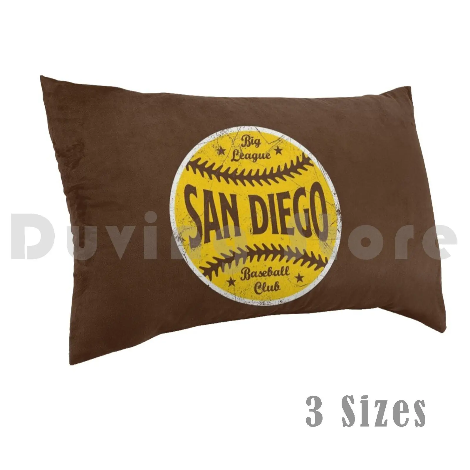 

San Diego Retro Big League Baseball-Brown Pillow Case 20x30 inch Padres Vintage Retro