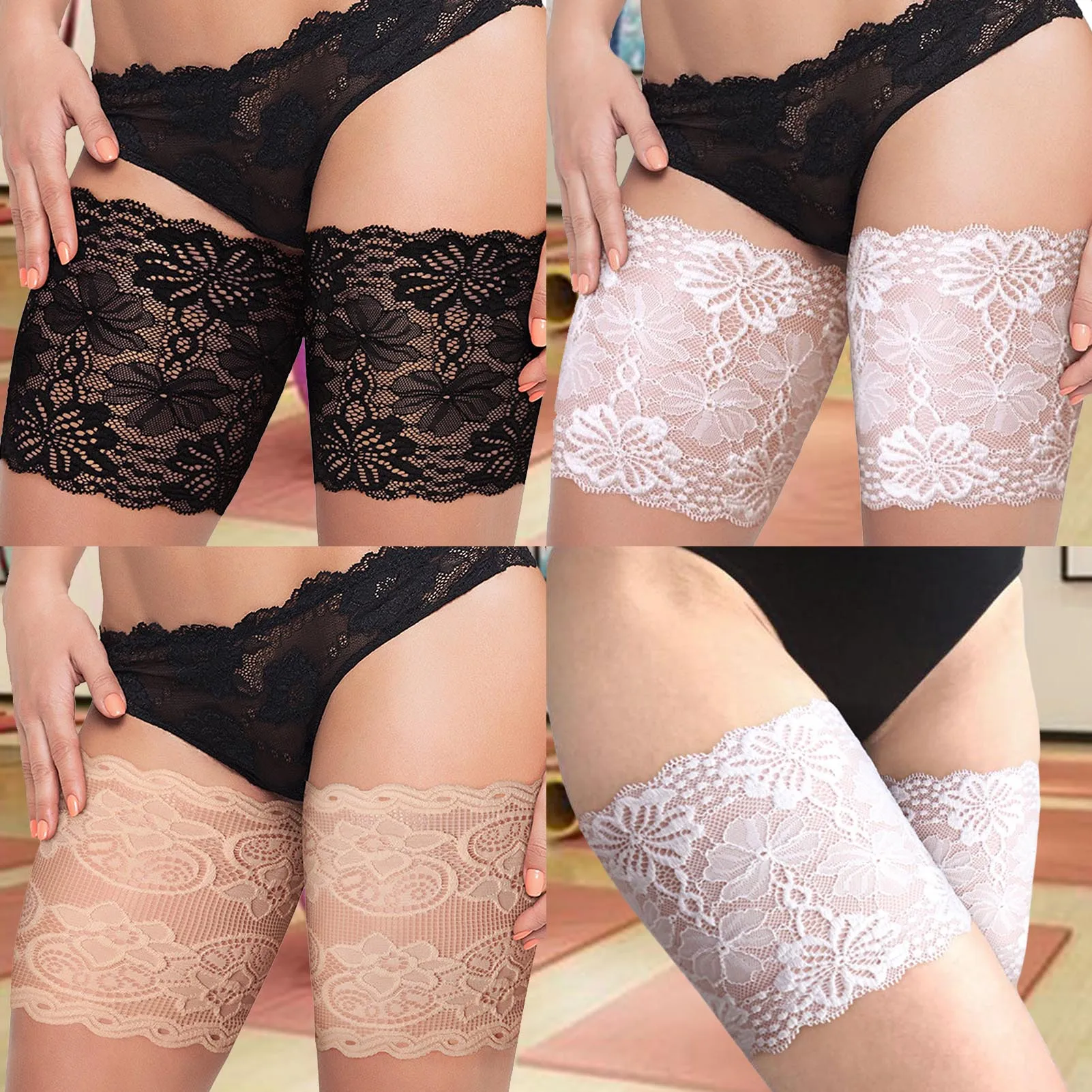 

Lace Ankle Socks Elastic Silicone Non-slip Anti-Chafing Thigh Bands Comfortable Skin friendly Fashion Accessory For Women