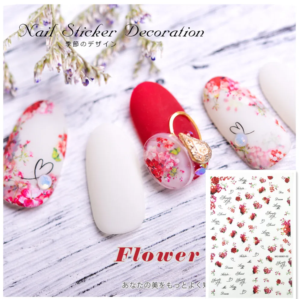 

Nail stickers newest MG-2005 3D decal slider self-adhesive DIY decorations tools back glue nail decal tools