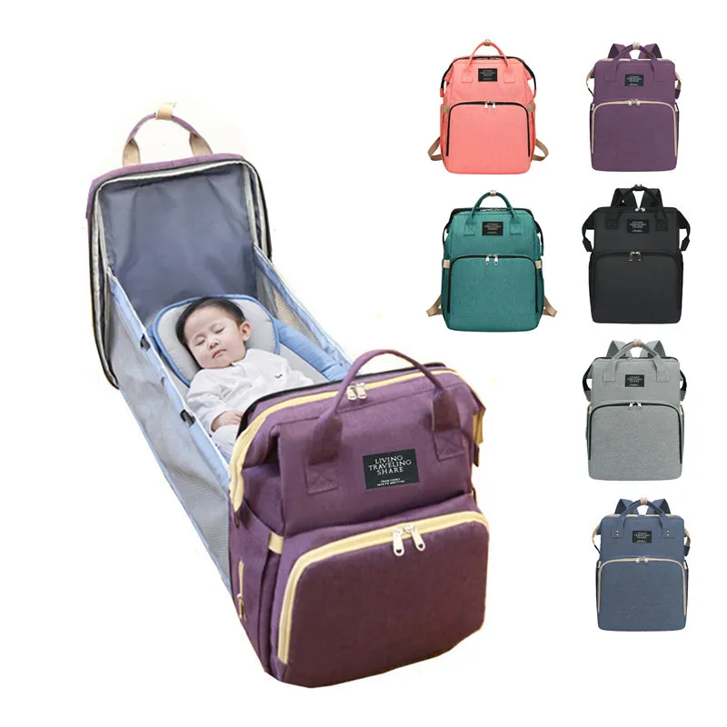 

Портативная складная сумка для мамы и дочки, многофункциональная Большая вместительная сумка для мамы и ребенка, рюкзак на плечо, складная ...