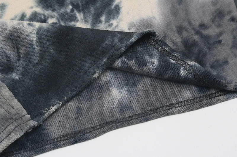 

IEFB Tie Dye Printed Shorts Men's Fashion Loose High Street Hip Hop Trend 2021 New Summer Drawstring Sports Knee Length Pants