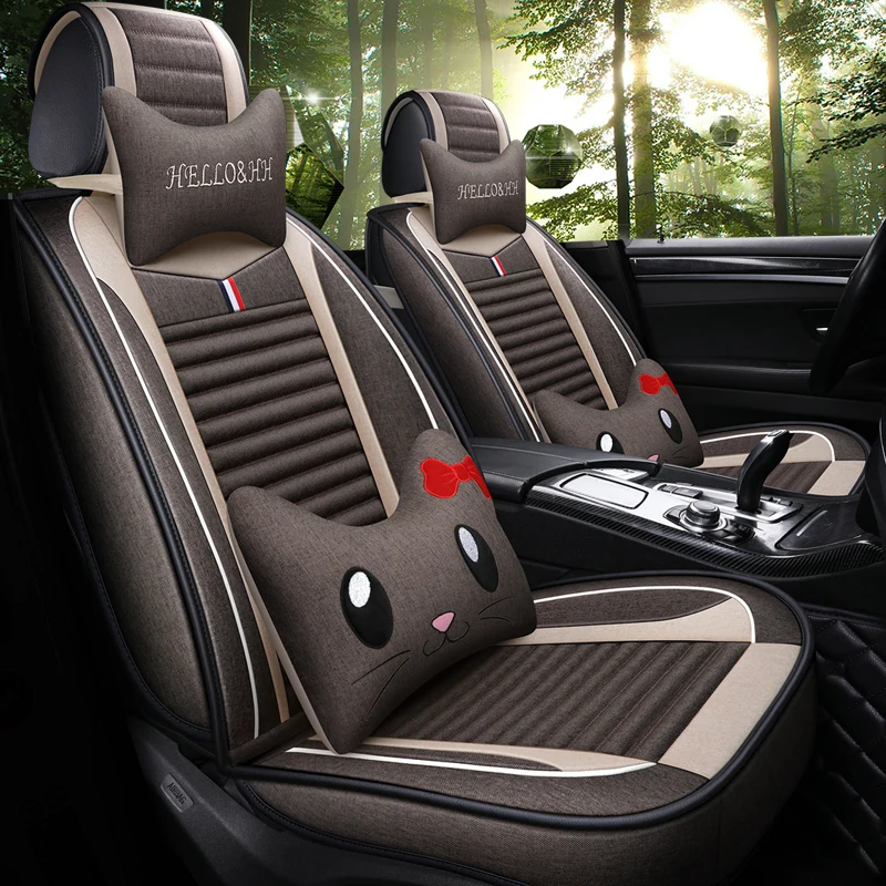Чехлы на автомобильные сиденья из льняного волокна для Nissan almera leaf sentra tiida teana gtr juke