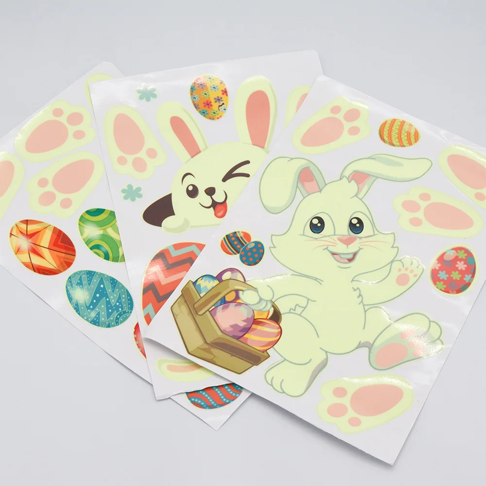 Пасхальные светящиеся наклейки на стену с кроликом для детей яйца кролика