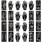 24 шт.лот индийский трафарет для татуировок хной, шаблоны Mehndi Aribrush для женщин, Самоклеящиеся Многоразовые наклейки для татуировок