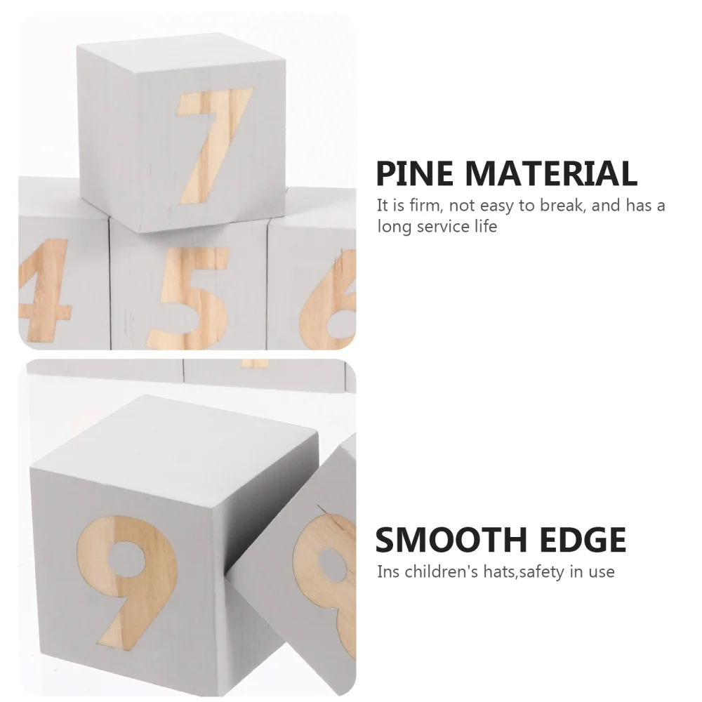 

9Pcs Baby Milestone Blocks Premium Wood Baby Age Blocks Photography Props
