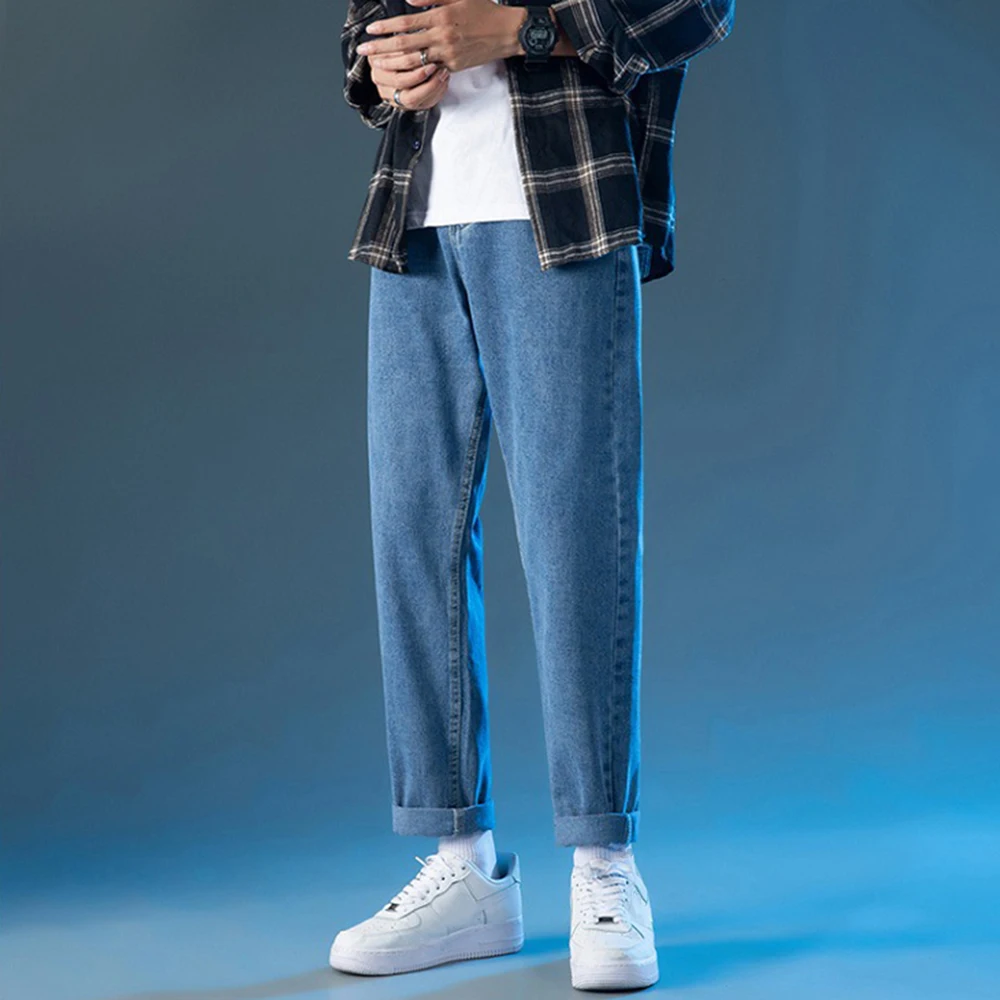 Straight Pants Men's Fashion Solid Color Casual Pants Men Streetwear Loose Japanese Trousers Mens