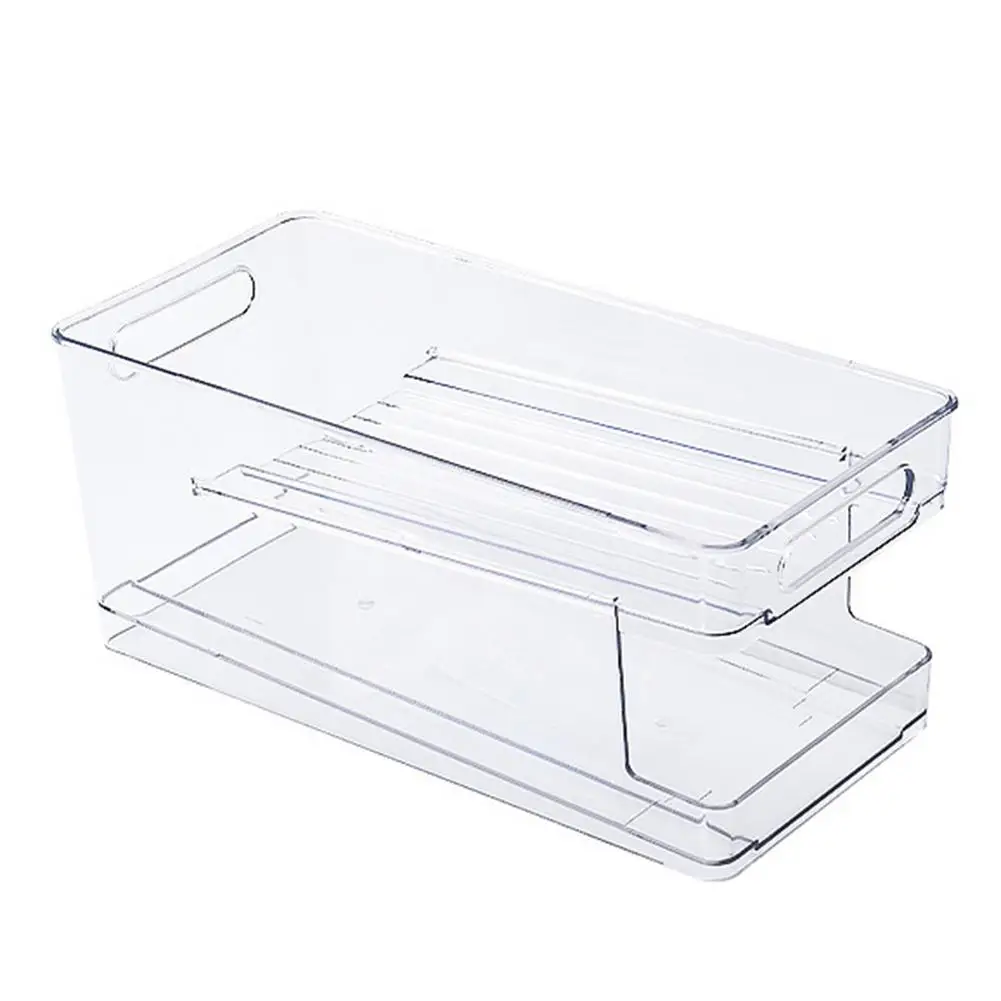 

Двойная прозрачная самовращающаяся коробка для хранения банок, холодильник, стойка для пива, напитков, стандартная коробка для хранения до ...