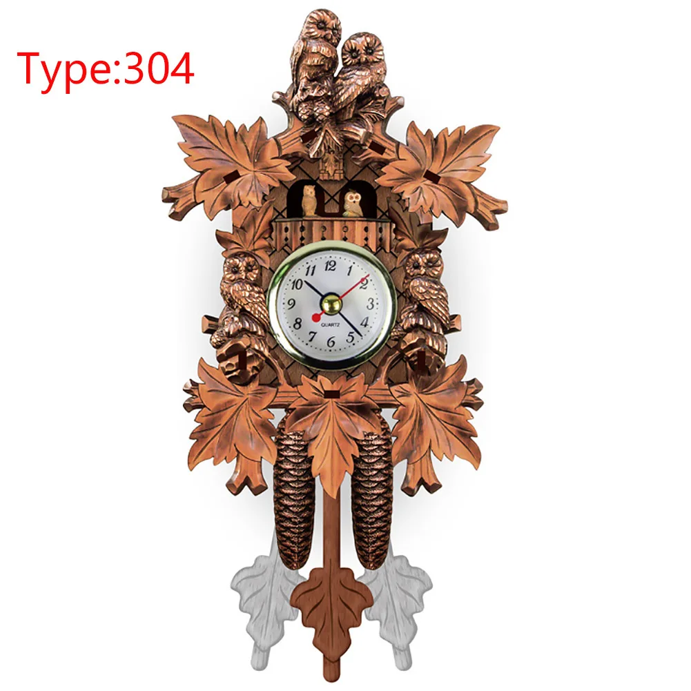 Винтажные украшения для дома 115X225X50mm настенные часы с птицей Висячие деревянные