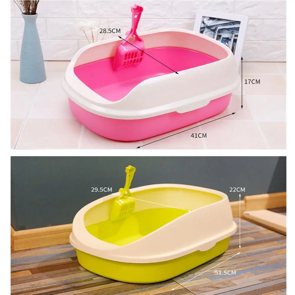 

Pet Toilet Bedpan Anti Splash Cats Litter Box Cat Dog Tray With Scoop Kitten Dog Clean Toilette Home Plastic Sand Box Supplies
