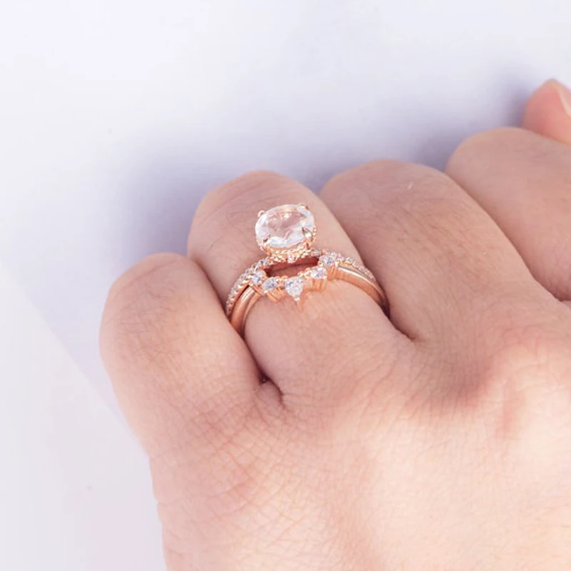 Ювелирные золотистые кольца в виде розы для женщин роскошный элегантный набор