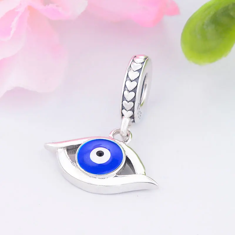 Женская подвеска из серебра 925 пробы с синей эмалью|Бусины| |