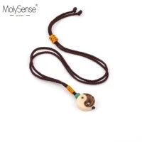 molysense tibetan buddhism handmade simple rope chain with yin yang fish pendant necklace buddhist amulet necklace