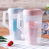 2000ml large capacity cold water jug with cup heat resistant household teapot kettle beverage storage container bottle