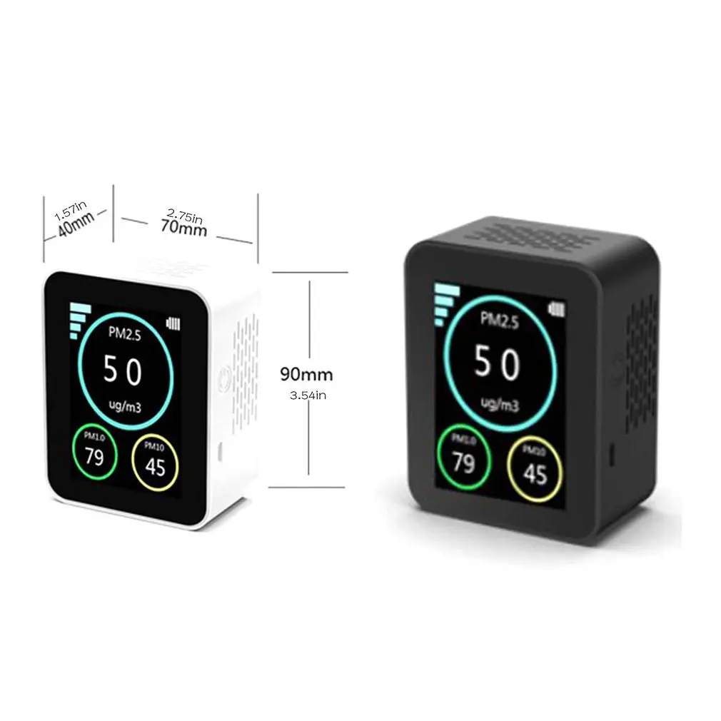 

CO2 PM2.5 PM1.0 Without Wireless Gas Concentration Color Screen TFT Usb Charging Intelligent Atmosphere Carbon Dioxide Detector