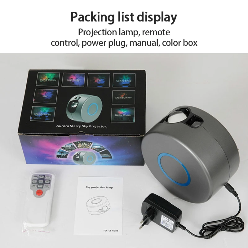 

3D Night Light Aurora Projector LED Starry Sky Starlight Projector Lamp 360 Rotation 7 Colors Light With Remote Control