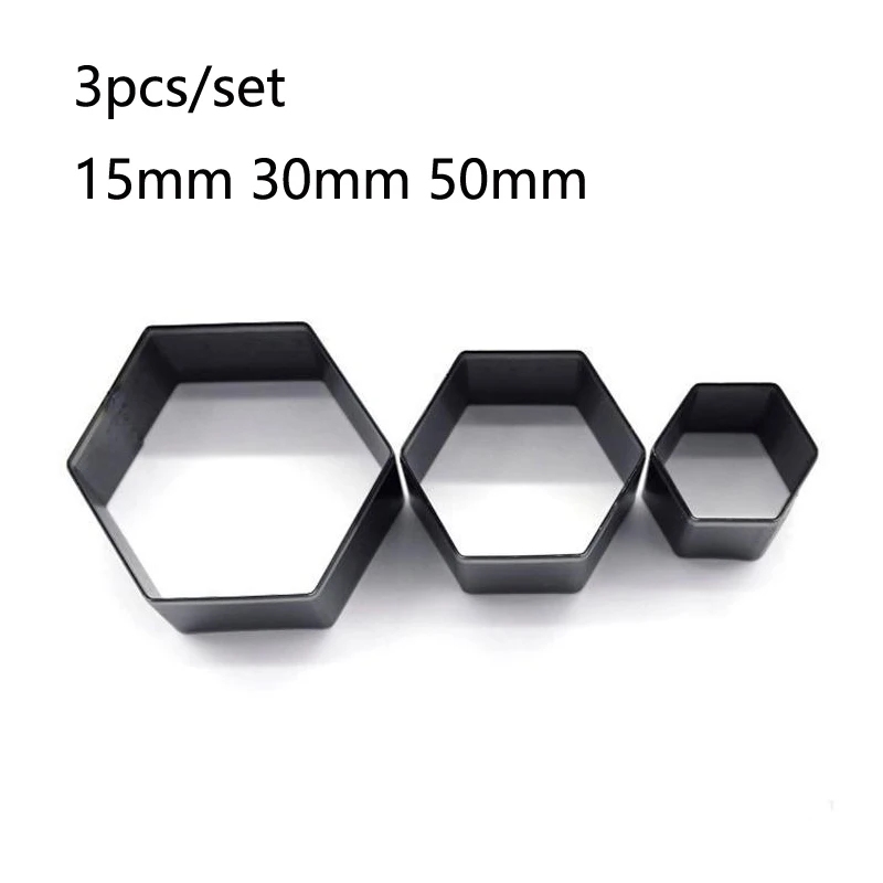 3PCS Die Cut Steel Punch Hexagon Leather Cutting Die Cutting Mold Dies for Leather Cutter Tool for Leather Crafts