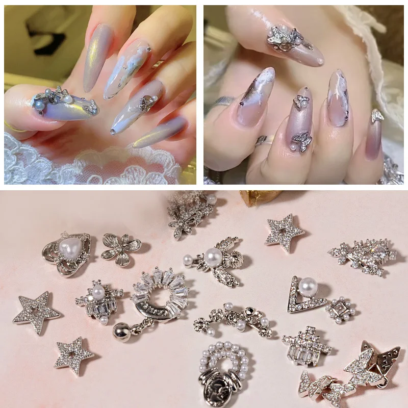 1 шт. металлические стразы Siver для ногтей украшения дизайна из сплава Модные