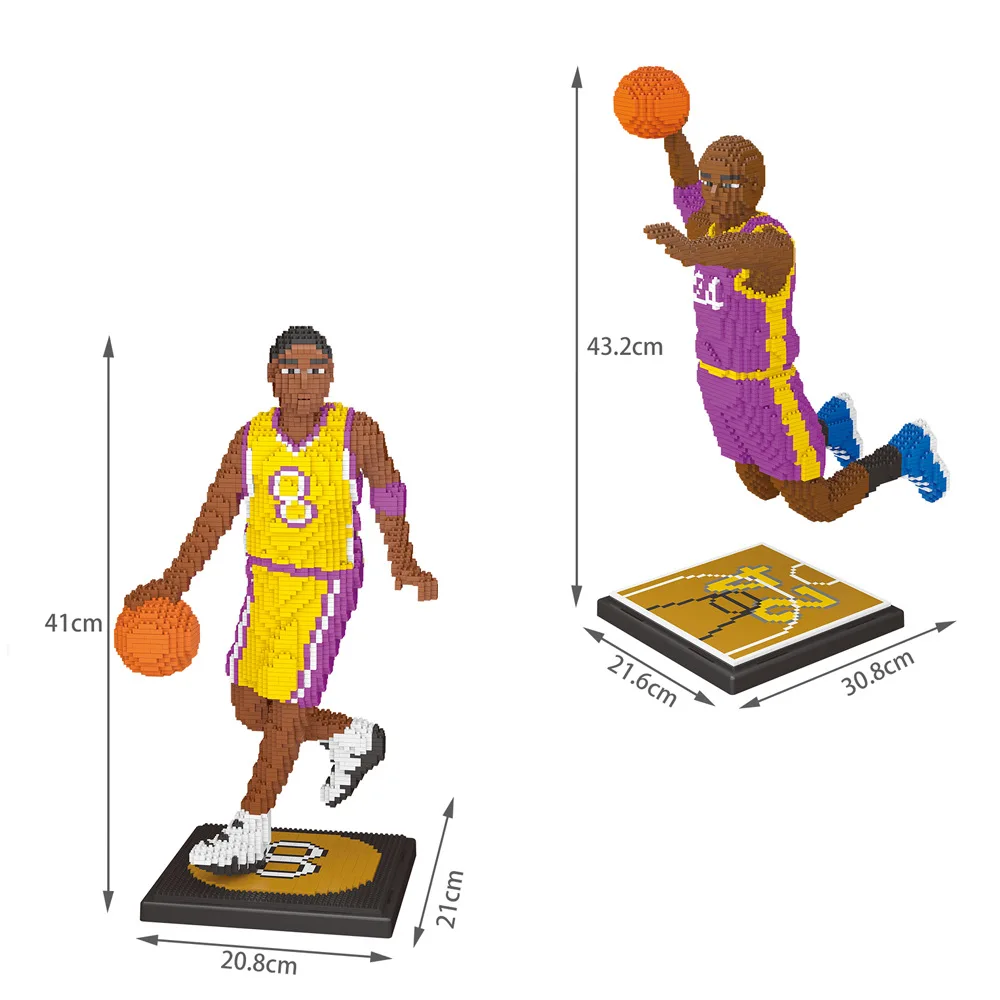 MR. 81 points баскетбольный плеер 3D модель DIY Mirco Diamond Forever Black Mamba Kobe Блоки строительные
