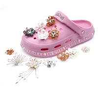 novetly 1pcs heart shaped colorful shoe accessories shoe buckle for croc charms shoes fit wristbands kids gifts