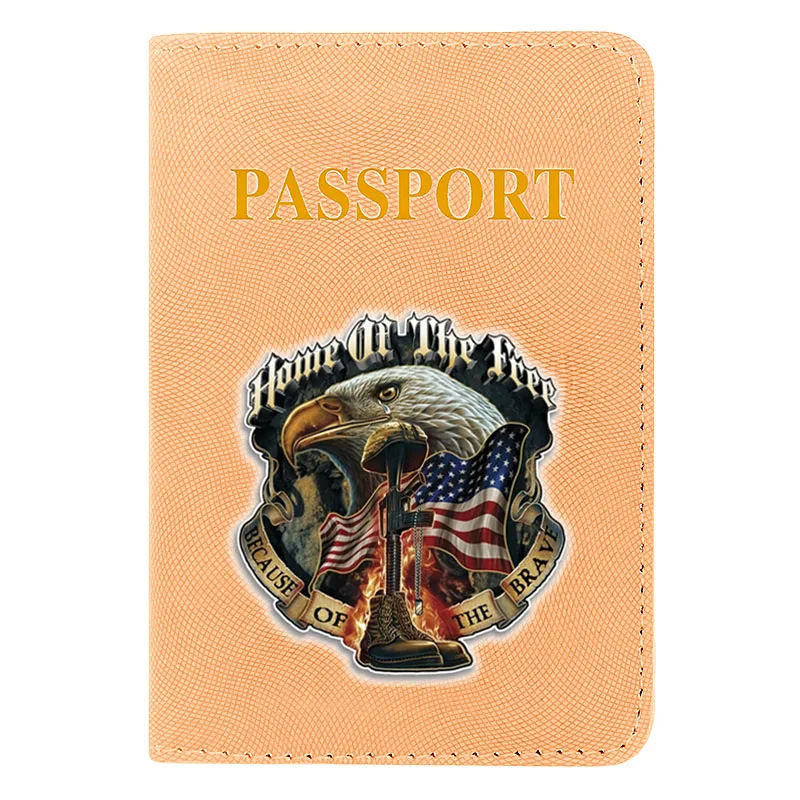 

New American Soldier Home Of The Free Design Men Travel Passport Holder Cover Leather Wallet Women Passports For Cards Case